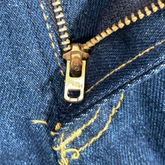 Vintage Lee Riders Jeans Mens 33x30 Blue Flare Leg Dark Wash Talon Zip USA 80s - Picture 7 of 14